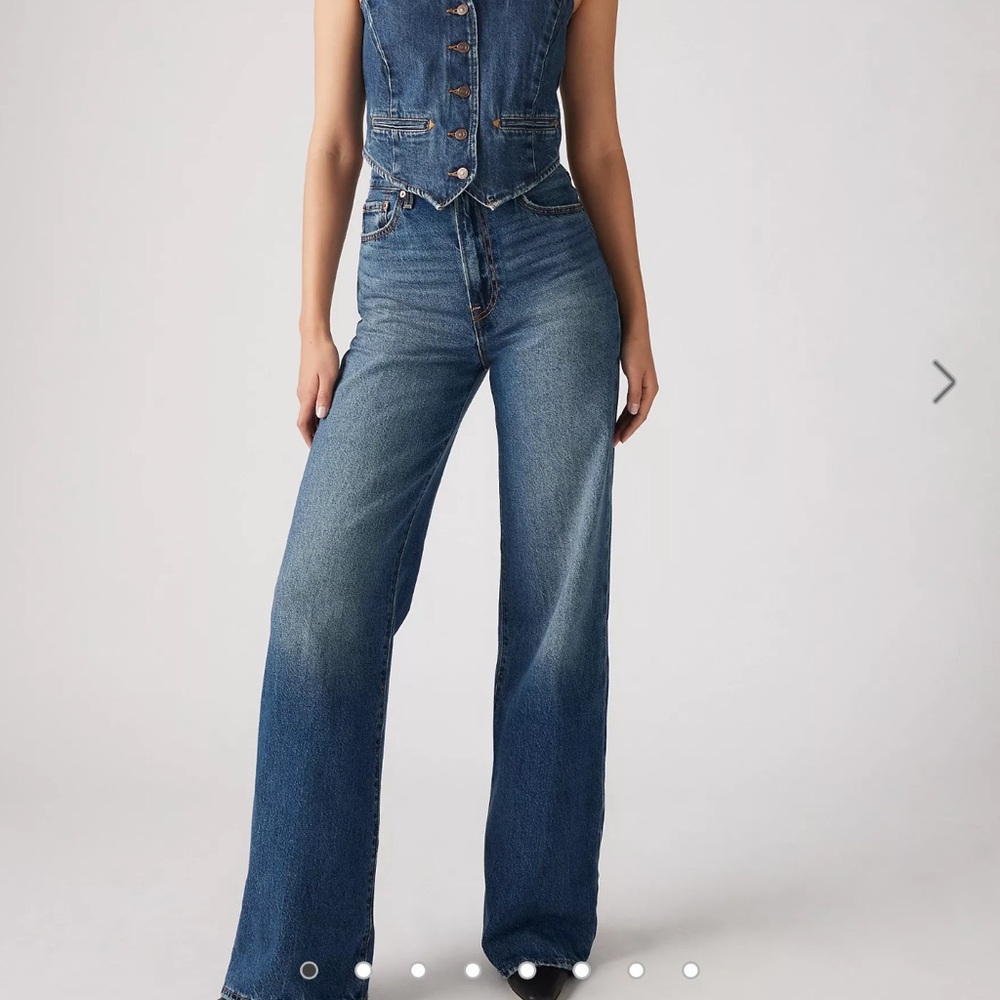Levi's Ribcage Wide Leg Jeans In Polar Perimeter Size 25